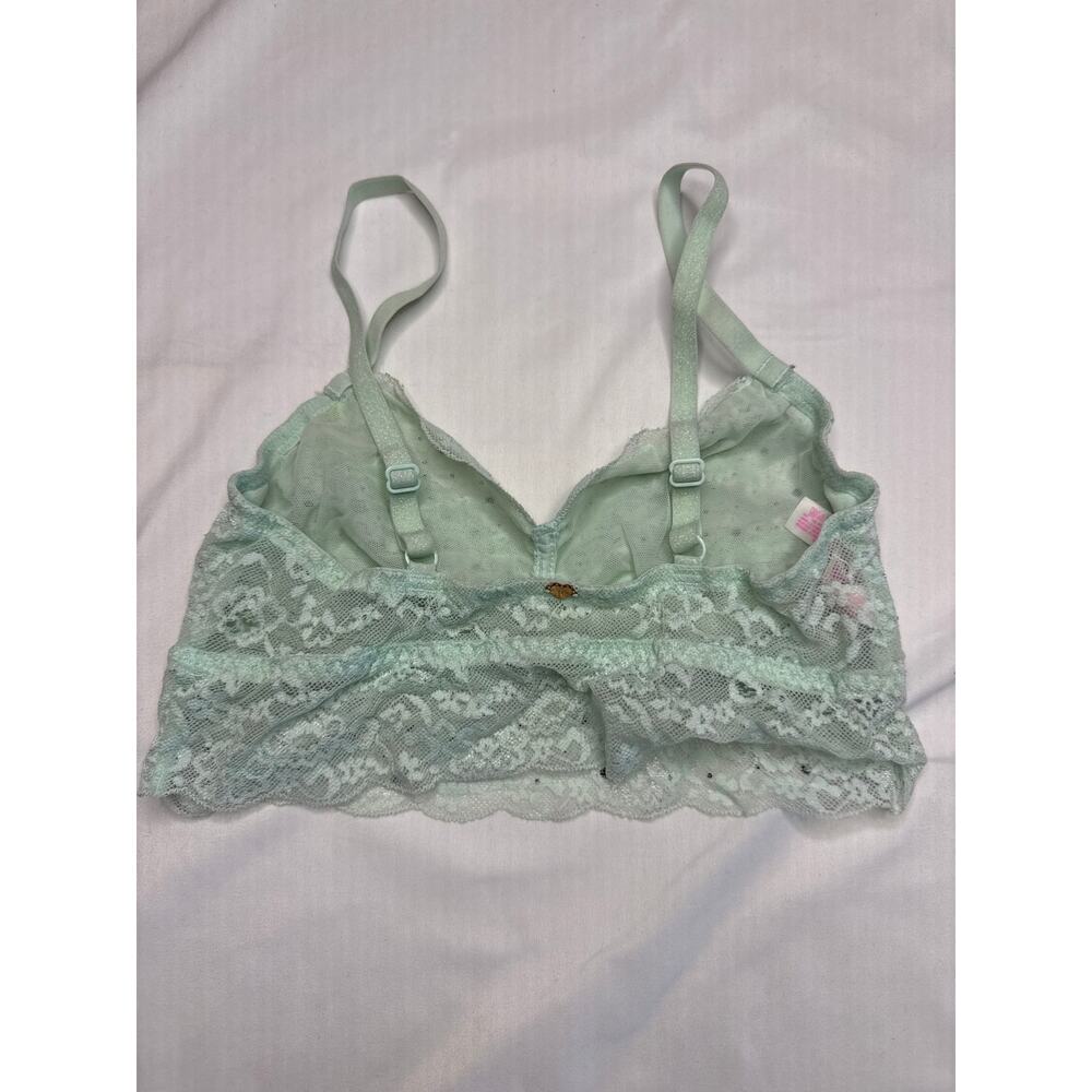 Victoria's Secret Pink Rhinestone Lacey Bralette Small Mint - Picture 3 of 5